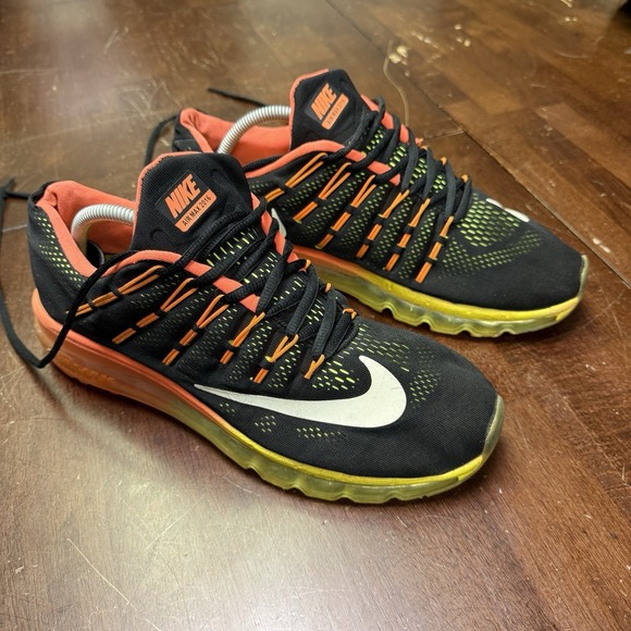 Size 10 - Nike Air Max 2014 Atomic Orange Volt‎ Shows Sunset Gradient - Picture 1 of 7